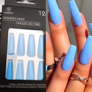 Blue Press On Nails